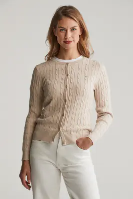 Gant hiekansävyinen puuvilla neuletakki