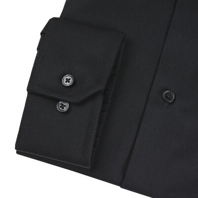 Petrifun musta kauluspaita modern fit mitoituksella