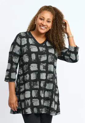 Pont Neuf musta/harmaa kuviollinen tunika