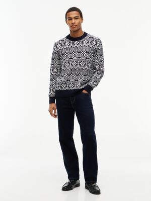 Tommy HIlfiger sinivalkokuvioinen puuvillaneule