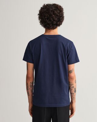 Gant tummansininen T-paita pyöreällä pääntiellä