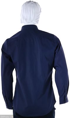 Petrifun tummansininen modern fit kauluspaita