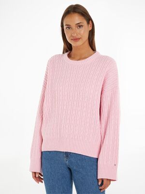 Tommy Hilfiger vaaleanpunainen over size neulepusero