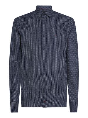 Tommy Hilfiger tummansinikuvioinen slim fit- kauluspaita