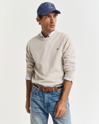 Gant vaalea hiekansävyinen puuvilla neule