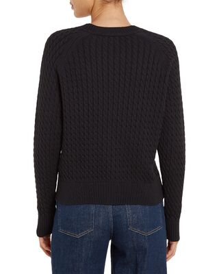 Tommy Hilfiger musta palmikkoneulepusero