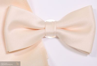 Matex shamppanjan sävyinen rusetti ja taskuliina