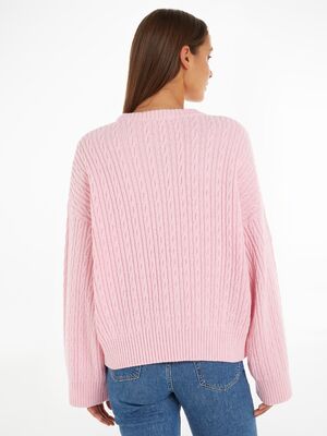 Tommy Hilfiger vaaleanpunainen over size neulepusero