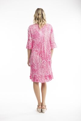 Orientique kuviollinen pinkki kesämekko