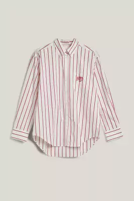 Gant luonnonvalkoinen punaraidallinen paitapusero