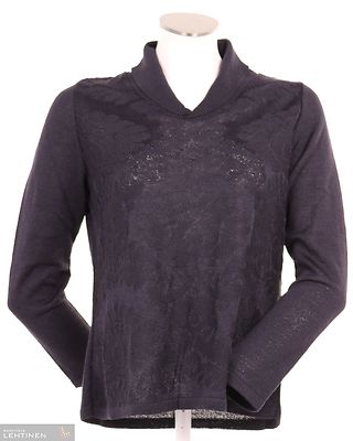 Skovhuus kauluksellinen neulepusero, etukappale kuvioneuletta