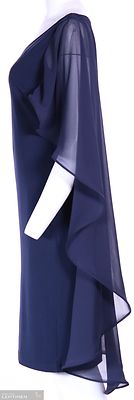 Upea tummansininen kotelomekko sifonkiviitalla Frank lymanninn mallistosta