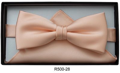 Matex persikansävyinen rusetti sekä taskuliina