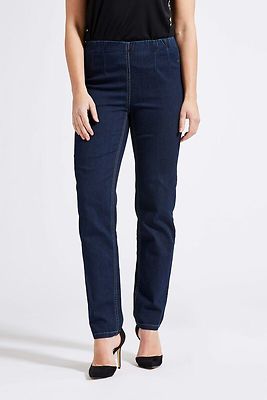 Laurie Regular tummansiniset farkut kuminauha vyötäröllä