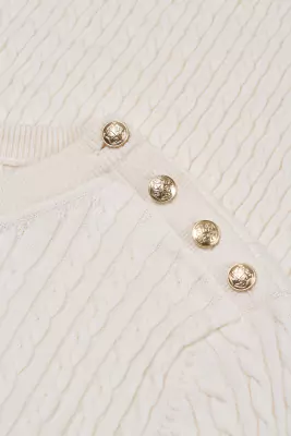 Gant luonnonvalkoinen palmikkoneulemekko