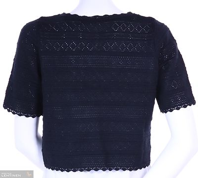 Virkattu lyhythihainen musta pitsibolero Skovhuussilta