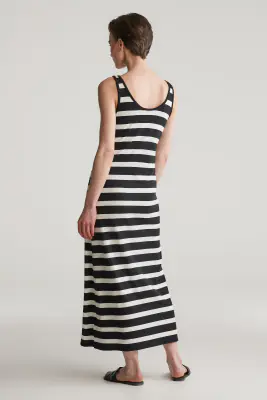 Gant mustavalkoraidallinen hihaton jerseymekko