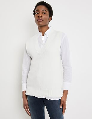 Gerry Weber luonnonvalkoinen neuleliivi