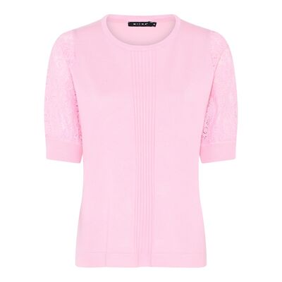 Micha vaaleanpunainen neulepusero