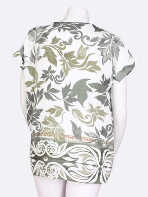 Lea H Curve vihreäkuvioinen väljä pusero