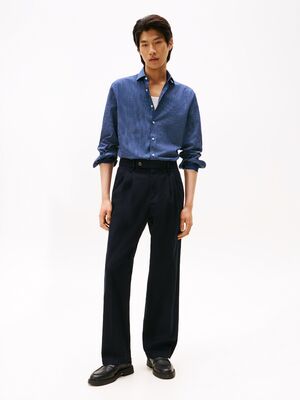 Tommy Hilfiger slim fit sininen pienikuvioinen kauluspaita