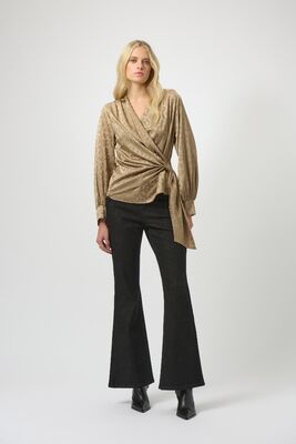 Joseph Ribkoff beigen sävyinen kietaisumallinen juhlapusero