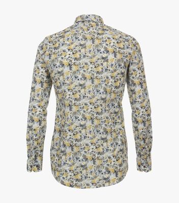 Venti keltakuvioinen slim fit kauluspaita