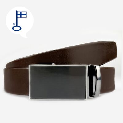 Veniz tummanruskea laattasolkinen nahkavyö