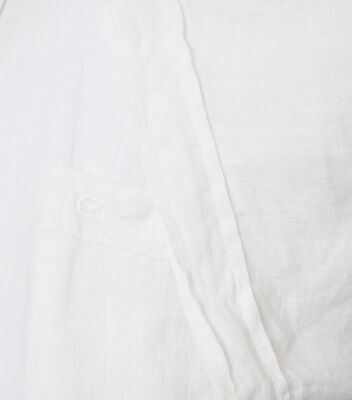 Casamoda valkoinen väljä lyhythihainen pystykaulus pellavapaita