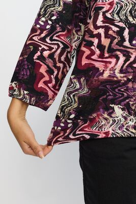 2-Biz viininpunainen kuviollinen trikoopusero