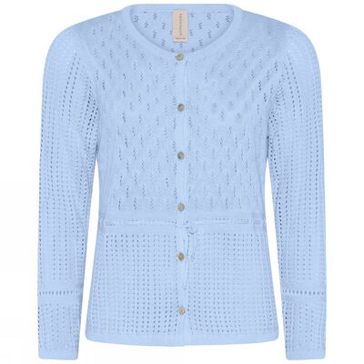 Skovhuus vaaleansininen pitsi neuletakki