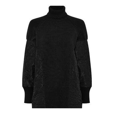 Micha musta neule, jossa tikkikangasta