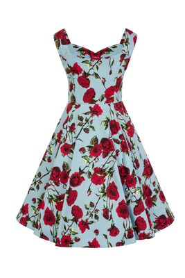 Hearts&Roses turkoosi fiftari tyylinen kellohelma mekko