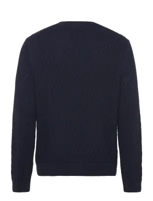 Gant  tummansininen puuvillainen kuvioneule