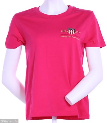 Gant pinkki t-paita pyöreällä pääntiellä