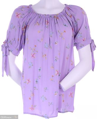 Lea H lilansävyinen kukkakuvioinen pusero