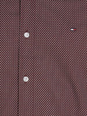 Tommy Hifiger viininpunainen kuviollinen slim fit paita