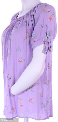 Lea H lilansävyinen kukkakuvioinen pusero