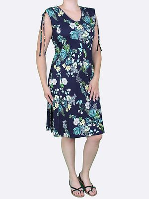 Lea H tummansininen trikoo mekko