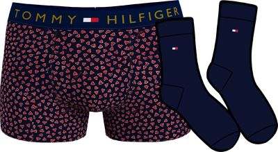 Tommy Hilfiger tummansiniset boxerit + sukat lahjapakkauksessa