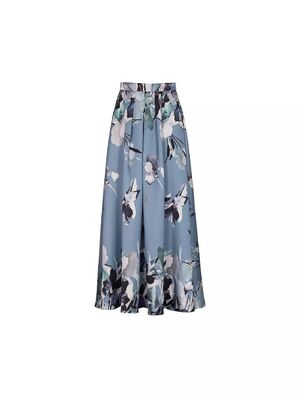 Swing sinikuvioinen pitkä juhlahame