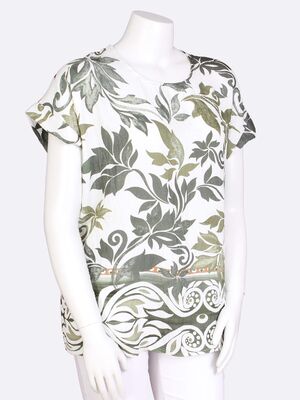 Lea H Curve vihreäkuvioinen väljä pusero