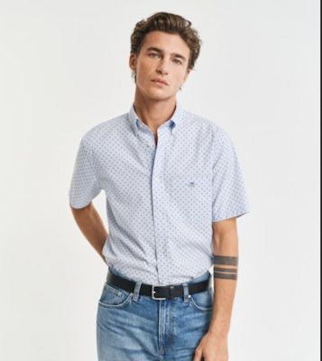 Gant vaaleansininen regural fit kauluspaita 1/2 -hihalla