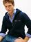 Tommy Hilfiger tummansininen hupullinen collegetakki