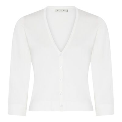 Micha luonnonvalkoinen lyhyt neuletakki