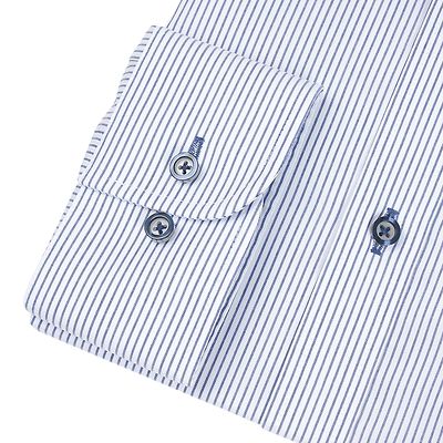 Siniharmaa raidallinen slim fit paita