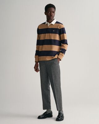 Gant raidallinen beige-sininen collegepusero kauluksella