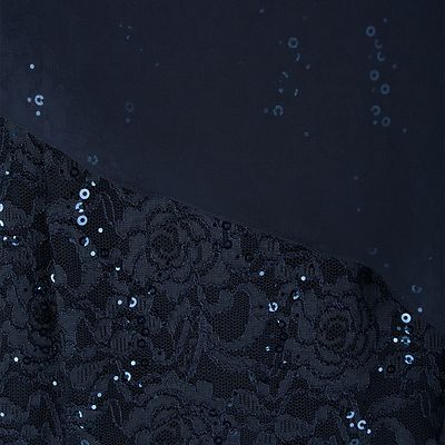 Swing tummansininen juhlamekko poncholla