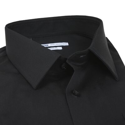 Petrifun musta kauluspaita modern fit mitoituksella