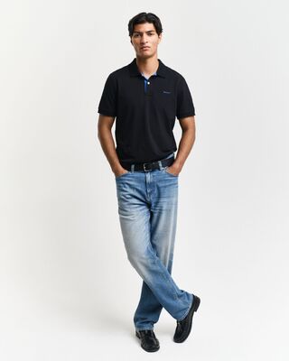 Gant musta kontrastivärinen pikeepaita